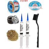 Smnr Lehim Seti 40G 0,5mm Lehim Teli Cp-2,5mm Fitil RSIASM559 Krem Flux Havya Ucu Temizleyici Seti Tekfırça TK195
