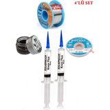 Smnr Lehim Seti 40G 0,5mm Lehim Teli Cp-2,5mm Fitil RSIASM559 Krem Flux Havya Ucu Temizleyici Seti TK07