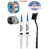 Smnr Lehim Seti 40G 0,5mm Lehim Teli Cp-3,0mm Fitil RSIASM559 Krem Flux Havya Ucu Temizleyici Seti Fırça TK72