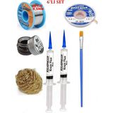 Smnr Lehim Seti 40G 0,5mm Lehim Teli Cp-3,0mm Fitil RSIASM559 Krem Flux Havya Ucu Temizleyici Seti Tekfırça TK180
