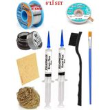 Smnr Lehim Seti 40G 0,5mm Lehim Teli Cp-3,5mm Fitil RSIASM559 Krem Flux Havya Ucu Temizleyici Seti Çiftfırça TK222