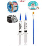 Smnr Lehim Seti 40G 0,5mm Lehim Teli Cp-3,5mm Fitil RSIASM559 Krem Flux Havya Ucu Temizleyici Seti Fırça TK76