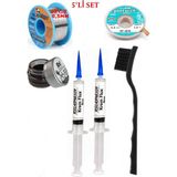 Smnr Lehim Seti 40G 0,5mm Lehim Teli Cp-3,5mm Fitil RSIASM559 Krem Flux Havya Ucu Temizleyici Seti Fırça TK84