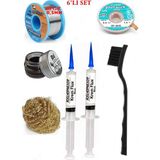 Smnr Lehim Seti 40G 0,5mm Lehim Teli Cp-3,5mm Fitil RSIASM559 Krem Flux Havya Ucu Temizleyici Seti Tekfırça TK184