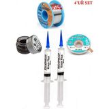 Smnr Lehim Seti 40G 0,5mm Lehim Teli Cp-3,5mm Fitil RSIASM559 Krem Flux Havya Ucu Temizleyici Seti TK01