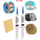 Smnr Lehim Seti 40G 0,5mm Lehim Teli Cp-3,5mm Fitil RSIASM559 Krem Flux Havya Ucu Temizleyici Seti TK266