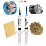 Smnr Lehim Seti 40G 0,5mm Lehim Teli RSIASM559 Krem Flux Havya Ucu Temizleyici Seti TK294