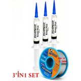 Smnr Lehim Teli 40 G 0,3 mm RSLASM8559 Krem Flux 5 cc 3’lü Yardımcı Lehim Seti ST22