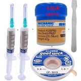 Smnr Mechanic Krem Lehim 183°C SN63/PB37 42G Lehim Toplama CP-3015 Emme Teli 3,0mm ve Metal Spatula Seti ST01