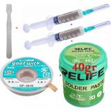 Smnr Relıfe Krem Lehim 183°C,40GR Flux Lehim Toplama CP-3515 Lehim Emme Teli 3,5 mm ve Metal Spatula SETI01