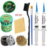 Smnr Relıfe RL-402 Krem Lehim 183°C 40GR Havya Uc Temizleyici Seti Flux Lehim Toplama 2uul-2,0mm Emme Teli Fırça SET01