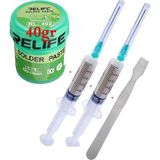 Smnr Relıfe RL-402 Krem Lehim Solder Paste 183°C SN63/PB67 40G ve Lehim Toplama ve Metal Düz Uçlu Açma Spatula SET10