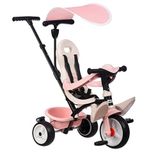 Smoby, 741404, Baby Balade Üç Tekerlekli Bisiklet Pembe, 3'ü 1 Arada Bisiklet & Bebek Arabası, Ebeveyn İtme Çubuğu, Ayak Dayamaları, Güvenlik Barı, Metal Çerçeve, Sağlam Tasarım