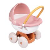 Smoby - Bebek Hemşiresi - Doldurulmuş Bebek Arabası - 42 cm'ye kadar bebekler ve bebekler için - Sessiz tekerlekler - Saklama tepsisi - Yıkanabilir kumaş - Geri dönüştürülmüş malzeme - 18 aydan