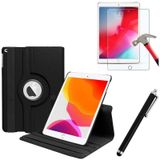 Smody iPad 9.nesil 8.nesil 7.nesil 10.2 Inç 360 Dönerli Standlı Kapaklı Kılıf + Temperli Cam + Kalem - Lacivert