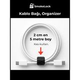 SmokeLock Kes-Kullan Cırtlı Kablo Düzenleyici Bant, Back To Back, Organizer, 5 Metre