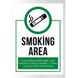 Smokıng Area - Uyarı Tabela Levhası 24X34 cm Polikarbon - 24 x 34 cm - 1 Adet