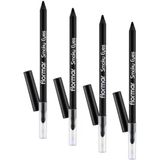Smoky Eyes Mat Bitişli & Suya Dayanıklı Sünger Başlıklı Göz Kalemi (4 paketi)