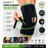 Smoothfix Patella ve Ligament Destekli Dizlik Menisküs Çapraz Bağ Diz Ağrısı Spor Diz Koruyucu Koşu Yürüyüş Fitness - Standart - Siyah