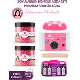Smoothly 2 x Pudralı Soyulabilen Boncuk Ağda + Premium Ağda Isıtıcı Makine + Ağda Yağı+ Spatula Seti