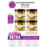 Smoothly 4 Adet Gold Premium Soyulabilen Boncuk Ağda 1200g + Karınca Yumurta Yağ + Spatula - Yedek Set