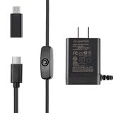 Smraza Raspberry Pi 4ON/Off Anahtarı ile Uyumlu 5.1V 3A Güç Kaynağı, USB-C Pi 4 Şarj Cihazı 60 Derece Dönen Raspi 4B Adaptör Raspberry Pi 4 Model B 1GB 2GB 4GB 8GB Versiyon için