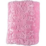 Şmtstyle Yumuşak Peluş Kabartmalı Pembe Bebek Battaniyesi - 100 x 120 cm