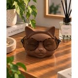 Smug Design 3D Cat Dekoratif Gözlük Standı - Kahverengi