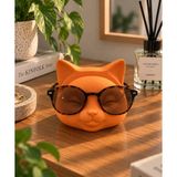 Smug Design 3D Cat Dekoratif Gözlük Standı - Turuncu