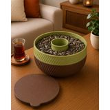 Smug Design 3D Pistachio Pratik Çöp Hazneli Çerezlik Kase - Fıstık Yeşili