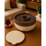 Smug Design 3D Pistachio Pratik Çöp Hazneli Çerezlik Kase - Kahverengi