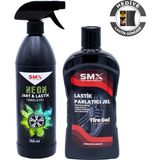 SMX Neon Jant & Lastik Temizleyici 750 ml ve Lastik Parlatıcı Jel 500 ml Sünger Hediye ile Etkili Temizlik - Neon Jant & Lastik Temizleyici 750 ml + Jel Lastik Parlatıcı 500 ml + Sünger Hediye