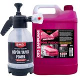 SMX Pink Fusion%90 Cilalı Oto Şampuanı 5 LT ve SMX Köpük Yapıcı Pompa 2 LT