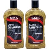 SMX Simli Jel Lastik Parlatıcı 500 ml 2 Adet Sünger Hediye ile Yüksek Parlaklık Sağlar
