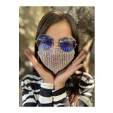 SmY Bag Süslü Parlak Taşlı Gümüş Renk Maske Cadılar Bayramı Halloween