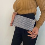 smy bag Tasarım Marka Taşlı Görünümlü Işıltılı Tel Çantası