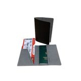 Smyrna Acar Mira Termo Deri Çift Renkli Pasaportluk Pasaport Kılıfı Seyahat Cüzdanı Siyah-gri