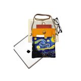 Smyrna Askılı - Kitap / Tablet / Ebook Çantası – Çıkarılabilir Askı ( Yıldızlı Gece , Van Gogh , Sarı )