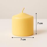 Smyrna Homes Silindir Mum 7x7 cm Krem - 1 Adet