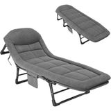 SN-26974 Taşinabilir Ayarlanabilir 5 Kademe Sünger Kamp Yatak Şezlong (Açik Gri)