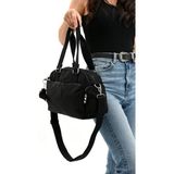 Sn 3030 Suya Dayanıklı Çok Bölmeli Krinkıl Çanta Kol Çantası Omuz - One Size - Siyah