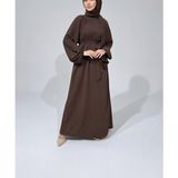 Sn Tesettür Giyim Elbise - Acı Kahve - Standart
