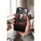 Snacase Apple iPhone 11 Pro ile Uyumlu Atatürk Resmi Tasarımlı Glossy Premium Silikon Kılıf, Siyah
