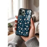 Snacase Apple iPhone 11 Pro Max ile Uyumlu Çiçek Deseni Tasarımlı Glossy Premium Kılıf, Silikon, Siyah iPhone11ProMax_393