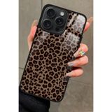Snacase Apple iPhone 11 Pro Max ile Uyumlu Kahverengi Leopar Tasarımlı Glossy Premium Kılıf