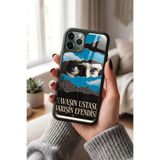 Snacase Apple iPhone 11 Pro Max ile Uyumlu Mustafa Kemal Atatürk Tasarımlı Glossy Premium Silikon Kılıf, Siyah iPhone11ProMax_1036