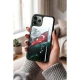 Snacase Apple iPhone 11 Pro Max ile Uyumlu Türk Bayrağı Tasarımlı Glossy Premium Silikon Kılıf, Siyah iPhone11ProMax_1328