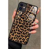 Snacase Apple iPhone 11 Uyumlu Kahverengi Leopar Tasarımlı Glossy Premium Kılıf