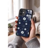 Snacase Apple iPhone 12 ile Uyumlu Çiçek Deseni Tasarımlı Glossy Premium Kılıf, Silikon, Siyah AppleiPhone12 - CICEK-2