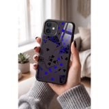 Snacase Apple iPhone 12 ile Uyumlu İskambil Kağıdı Tasarımlı Glossy Premium Kılıf, Silikon, Siyah